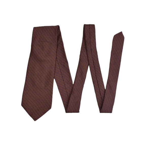 Brooks Brothers Makers Tie Necktie Mens Silk Geometric Burgundy Red 58 in - Picture 5 of 5